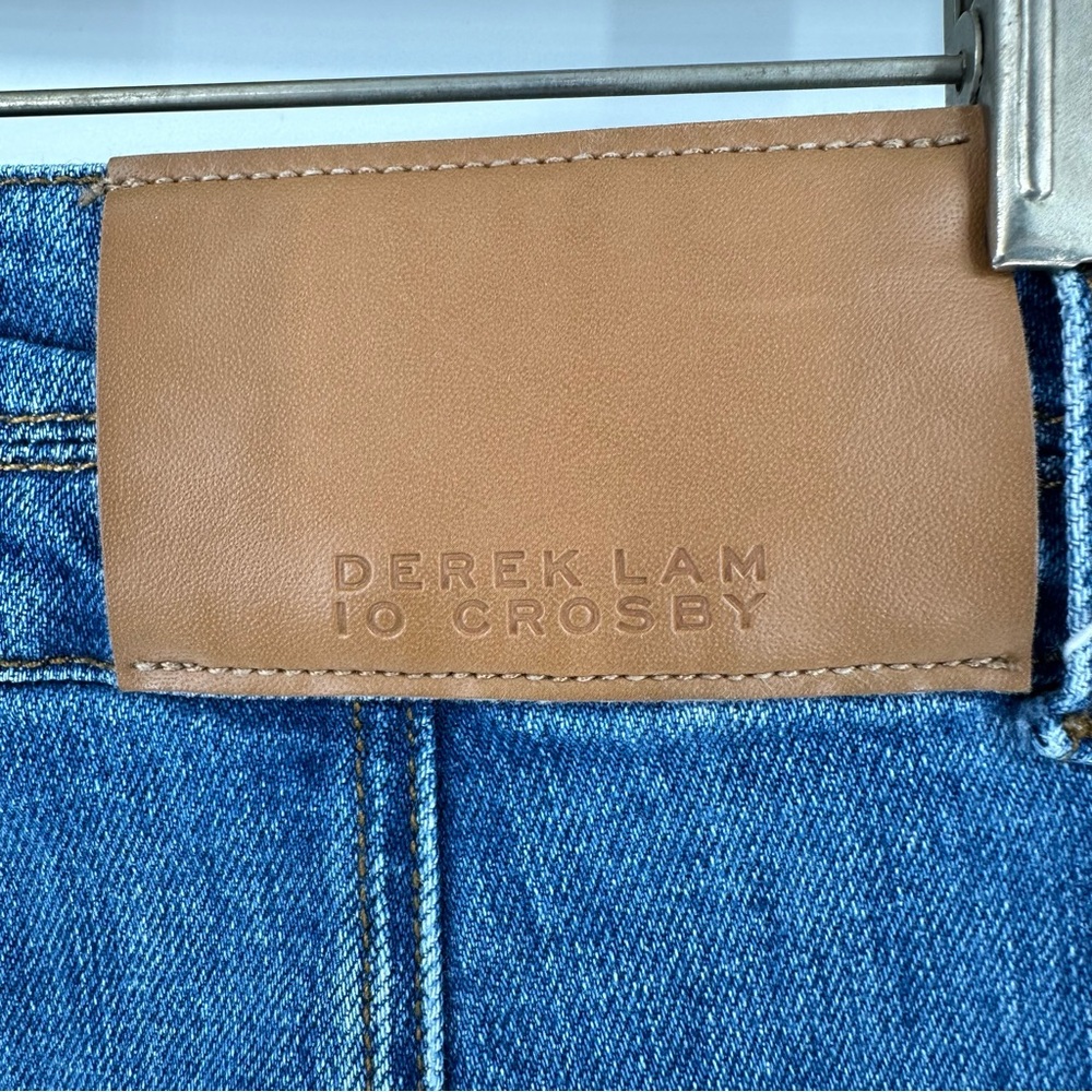 DEREK LAM 10 CROSBY Denim Womens Sz 27 Med Wash High Rise Double Button … - Picture 12 of 16